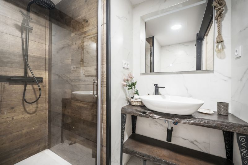 Minimalist Shower with Matte Black Fixtures